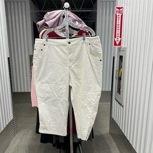 Woman Within | White Denim Capris | size 24